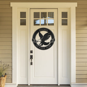 personalized bald eagle metal sign