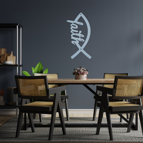 Jesus Fish Metal Sign-Christian Wall Art and Gift