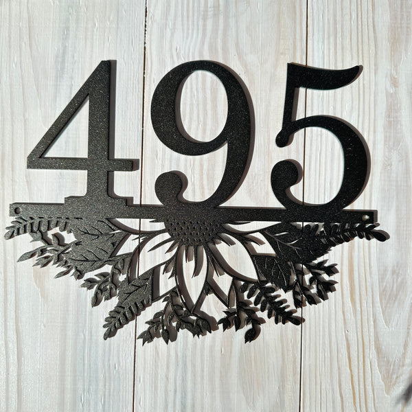 Personalized Sunflower Address Metal Sign - Metal House Numbers-Housewarming Gift-Flower Address plaque
