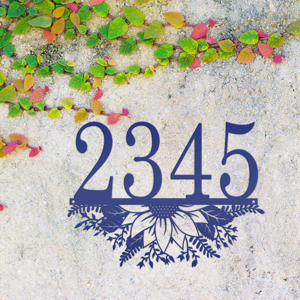 Personalized Sunflower Address Metal Sign - Metal House Numbers-Housewarming Gift-Flower Address plaque
