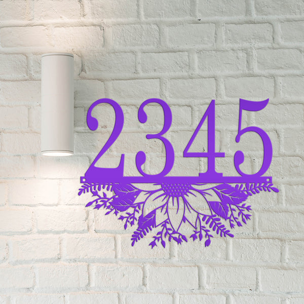 Personalized Sunflower Address Metal Sign - Metal House Numbers-Housewarming Gift-Flower Address plaque