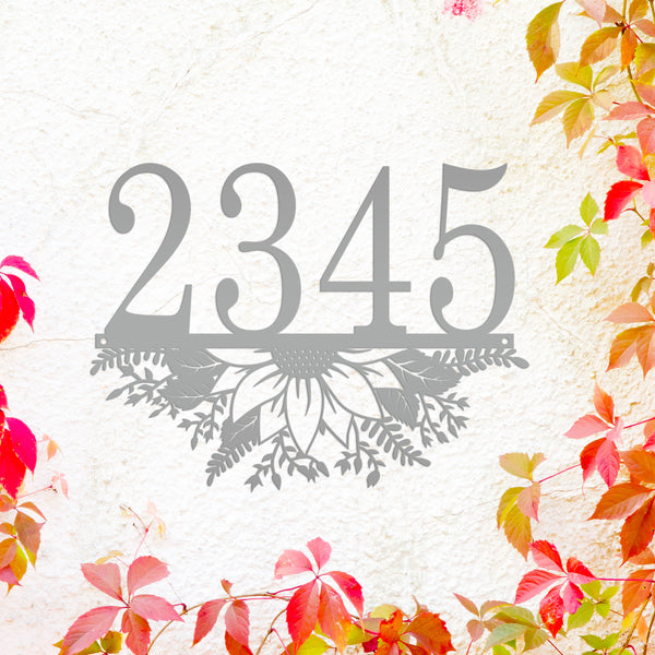 Personalized Sunflower Address Metal Sign - Metal House Numbers-Housewarming Gift-Flower Address plaque