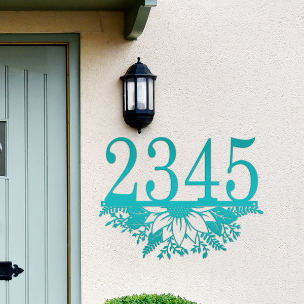 Personalized Sunflower Address Metal Sign - Metal House Numbers-Housewarming Gift-Flower Address plaque