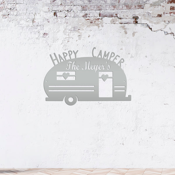 Camping-Camper- Metal Sign- Happy Camper Sign, Campsite Sign-Camping Lovers -Business Sign for Campsite-Glamping-Camper-Camping for Life-RV Life