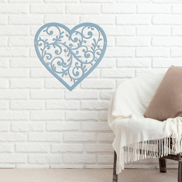 Decorative Metal Heart Sign - Scrolled Heart- Valentine's Day Decor-Heart Shaped Theme Decor-Heart Lovers -Heart Home Decor