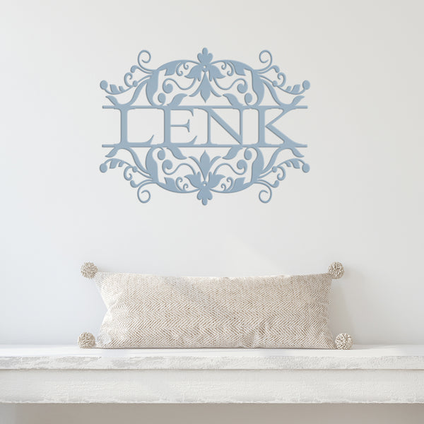 Custom Vined Last Name Sign, Name Wall Decor, Name Wall Art, Name Home Decor,  Wedding Gift Idea, Business Sign, Outdoor Metal Sign