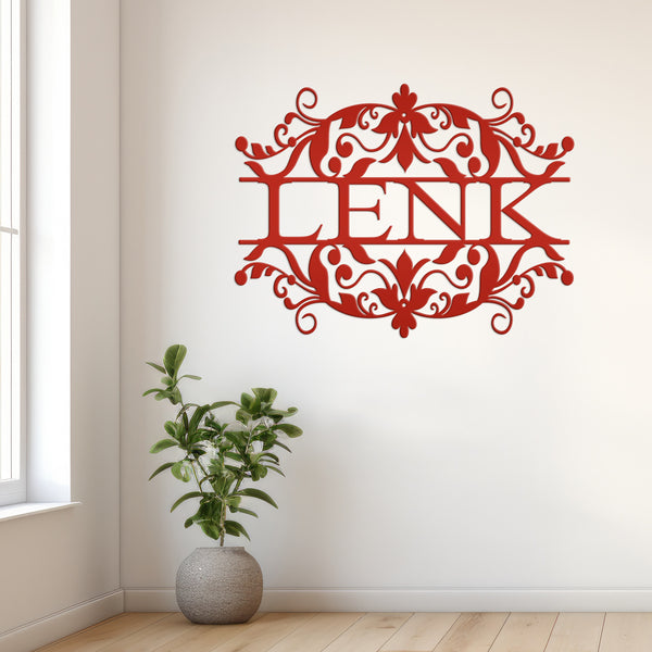 Custom Vined Last Name Sign, Name Wall Decor, Name Wall Art, Name Home Decor,  Wedding Gift Idea, Business Sign, Outdoor Metal Sign