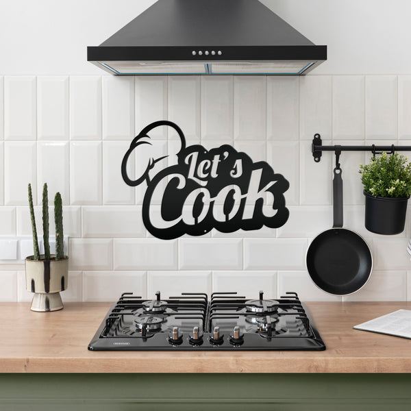 Let's Cook Kitchen Metal Sign