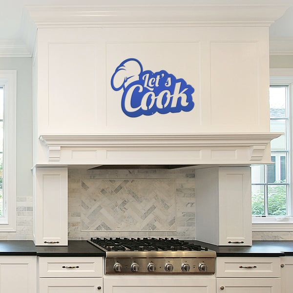 Let's Cook Kitchen Metal Sign