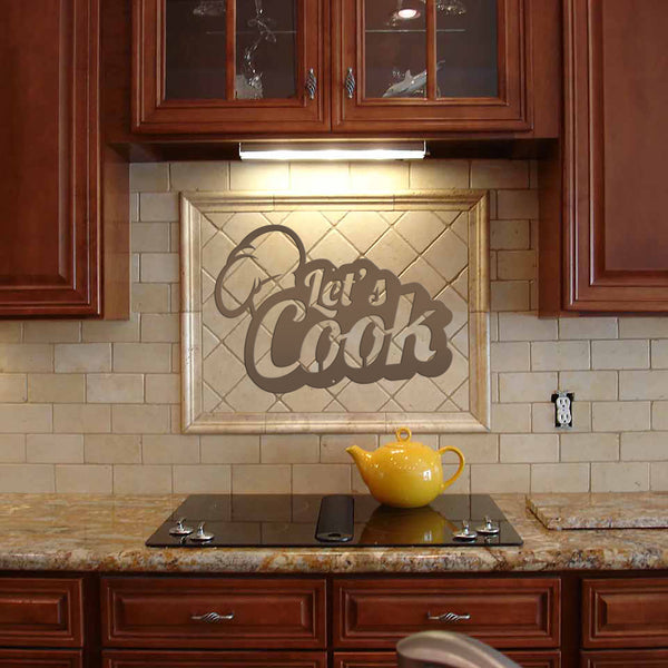 Let's Cook Kitchen Metal Sign