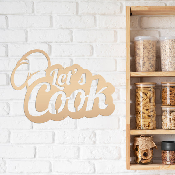 Let's Cook Kitchen Metal Sign