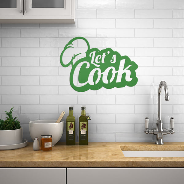 Let's Cook Kitchen Metal Sign
