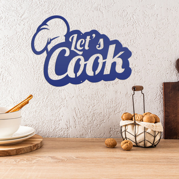 Let's Cook Kitchen Metal Sign
