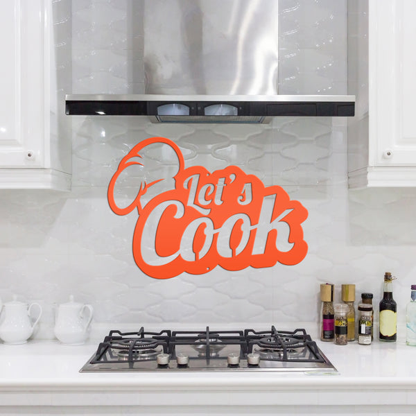 Let's Cook Kitchen Metal Sign