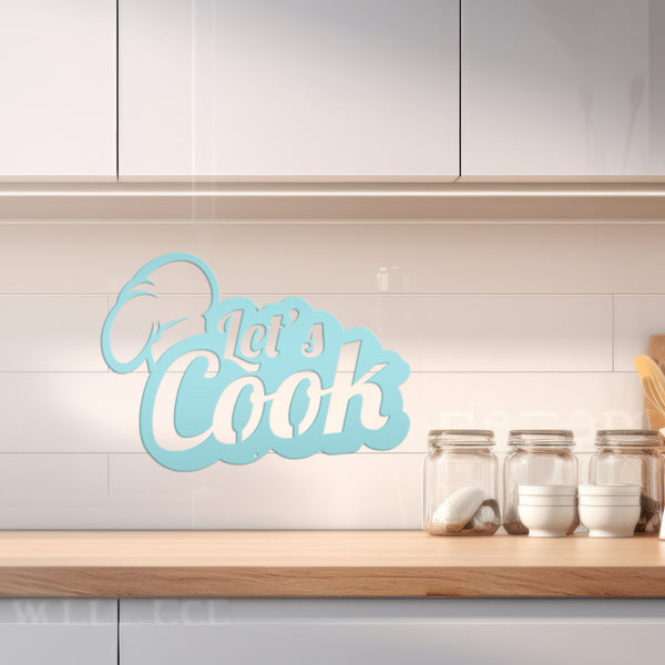 Let's Cook Kitchen Metal Sign