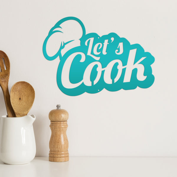 Let's Cook Kitchen Metal Sign