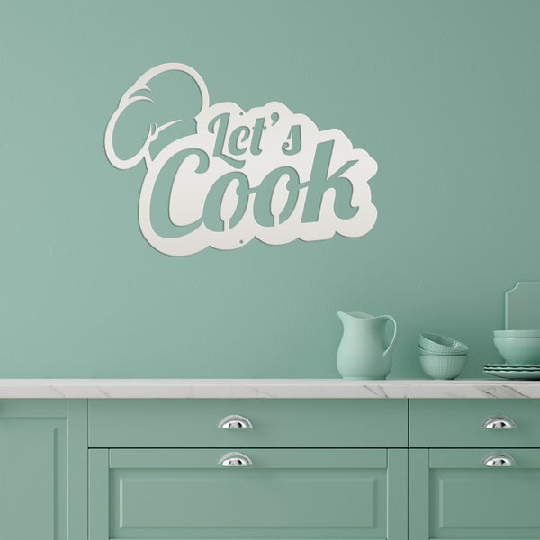 Let's Cook Kitchen Metal Sign