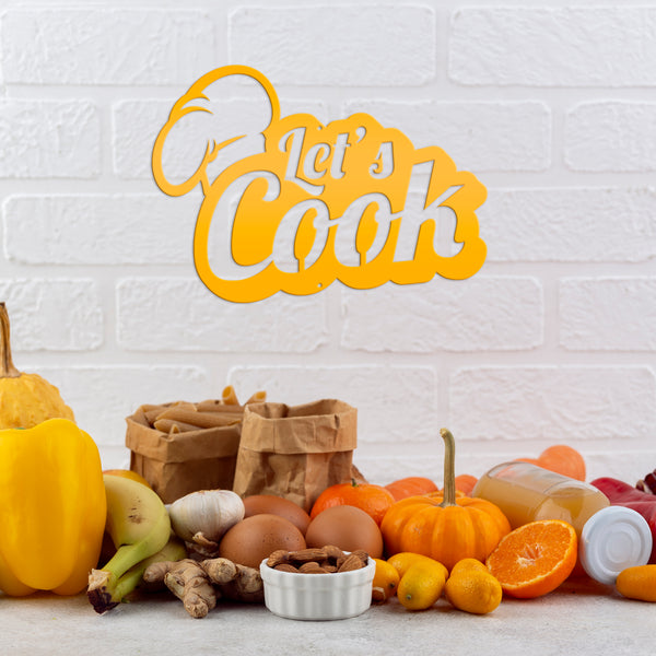 Let's Cook Kitchen Metal Sign