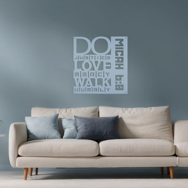 Inspirational Christian Metal Sign - Micah 6:8 Wall Art - Religious Wall Hanging - Faith Entryway Art - Bible Verse Decor - Christian Gift