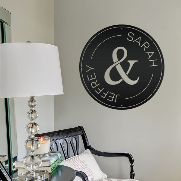 Wedding Monogram Sign, Personalized Wedding Gift , Custom Anniversary Gift, Metal Business Sign