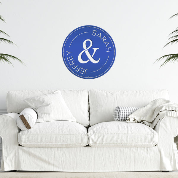 Wedding Monogram Sign, Personalized Wedding Gift , Custom Anniversary Gift, Metal Business Sign