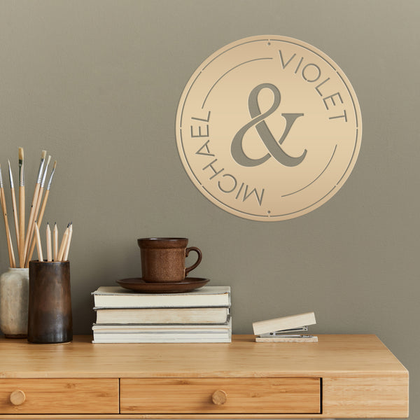 Wedding Monogram Sign, Personalized Wedding Gift , Custom Anniversary Gift, Metal Business Sign