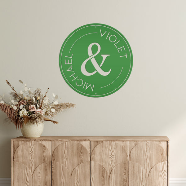 Wedding Monogram Sign, Personalized Wedding Gift , Custom Anniversary Gift, Metal Business Sign