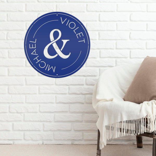 Wedding Monogram Sign, Personalized Wedding Gift , Custom Anniversary Gift, Metal Business Sign