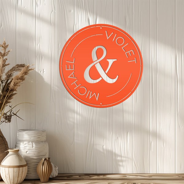 Wedding Monogram Sign, Personalized Wedding Gift , Custom Anniversary Gift, Metal Business Sign