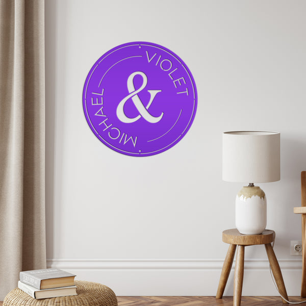 Wedding Monogram Sign, Personalized Wedding Gift , Custom Anniversary Gift, Metal Business Sign