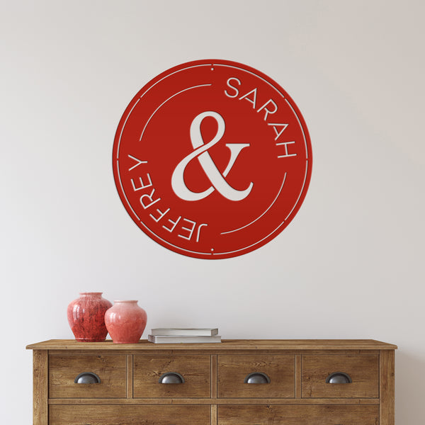 Wedding Monogram Sign, Personalized Wedding Gift , Custom Anniversary Gift, Metal Business Sign