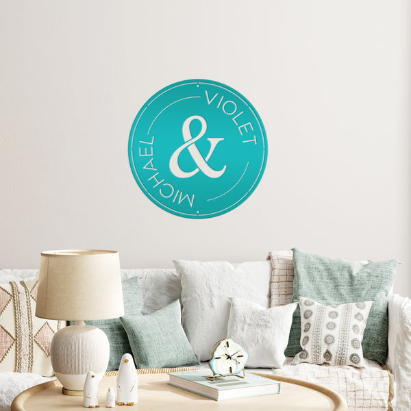 Wedding Monogram Sign, Personalized Wedding Gift , Custom Anniversary Gift, Metal Business Sign