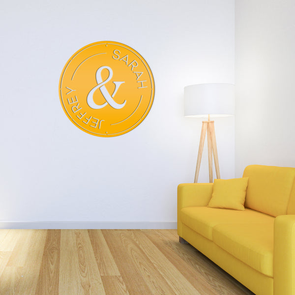 Wedding Monogram Sign, Personalized Wedding Gift , Custom Anniversary Gift, Metal Business Sign