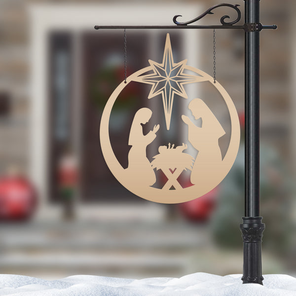 Metal Christmas Nativity Sign , Outdoor Holiday Decor, Christian Yard Scene