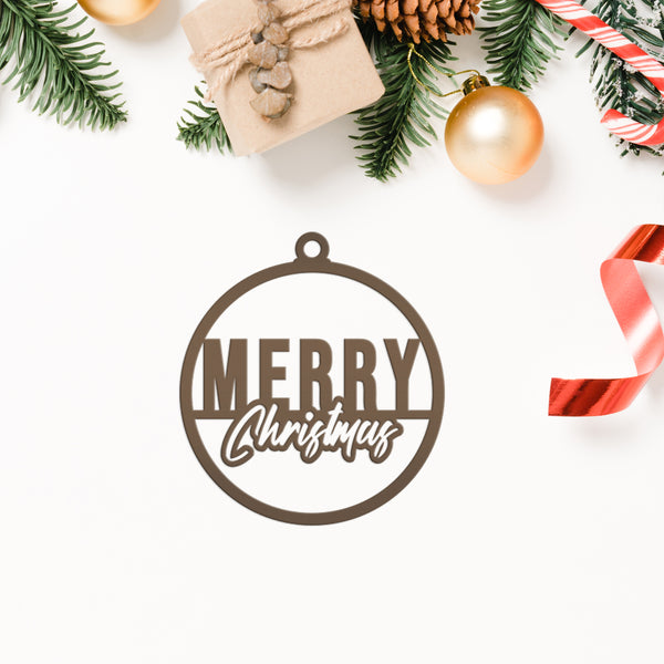 Merry Christmas Metal Ornament - Holiday Decor