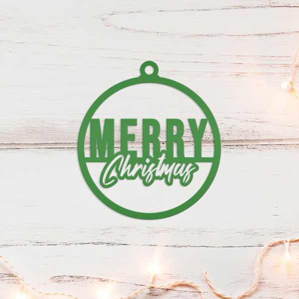 Merry Christmas Metal Ornament - Holiday Decor