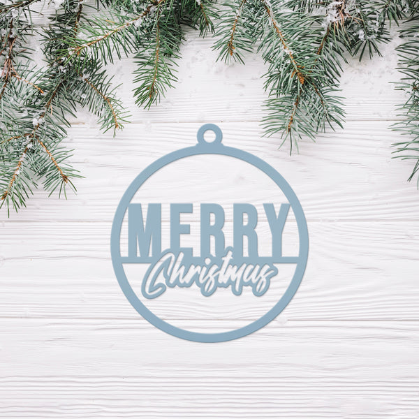 Merry Christmas Metal Ornament - Holiday Decor