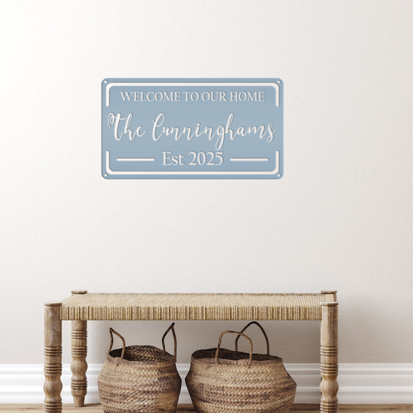 Personalized Family Name  Metal Sign, Welcome Sign for Home, Porch Sign Ideas, Welcome Sign & Wall Decor