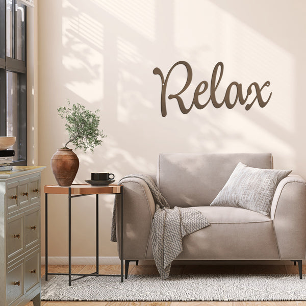 Relax Metal Sign Words Metal Decal, Bathroom Saying, Relax Metal Sign Wall Decor, Relax Metal Wall Art, Bathroom Wall Decor , Bathroom Home Decor