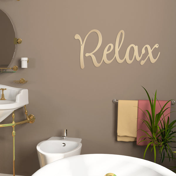 Relax Metal Sign Words Metal Decal, Bathroom Saying, Relax Metal Sign Wall Decor, Relax Metal Wall Art, Bathroom Wall Decor , Bathroom Home Decor