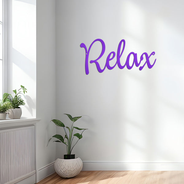 Relax Metal Sign Words Metal Decal, Bathroom Saying, Relax Metal Sign Wall Decor, Relax Metal Wall Art, Bathroom Wall Decor , Bathroom Home Decor