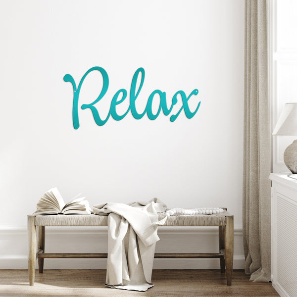 Relax Metal Sign Words Metal Decal, Bathroom Saying, Relax Metal Sign Wall Decor, Relax Metal Wall Art, Bathroom Wall Decor , Bathroom Home Decor