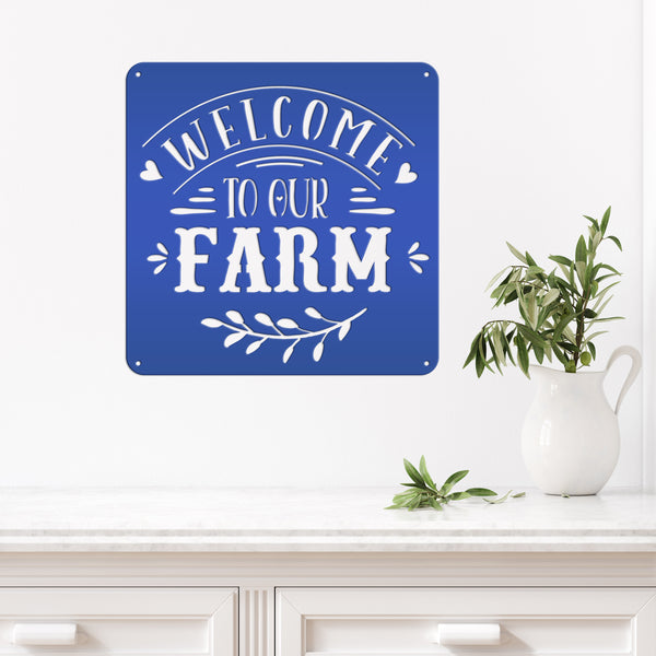 Welcome To Our Farm Metal Sign, Farmhouse Wall Decor & Wall Art, Farm Decor for Kitchen, Rustic Farm Decor