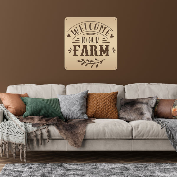 Welcome To Our Farm Metal Sign, Farmhouse Wall Decor & Wall Art, Farm Decor for Kitchen, Rustic Farm Decor