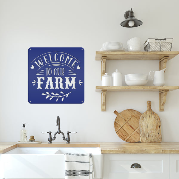 Welcome To Our Farm Metal Sign, Farmhouse Wall Decor & Wall Art, Farm Decor for Kitchen, Rustic Farm Decor