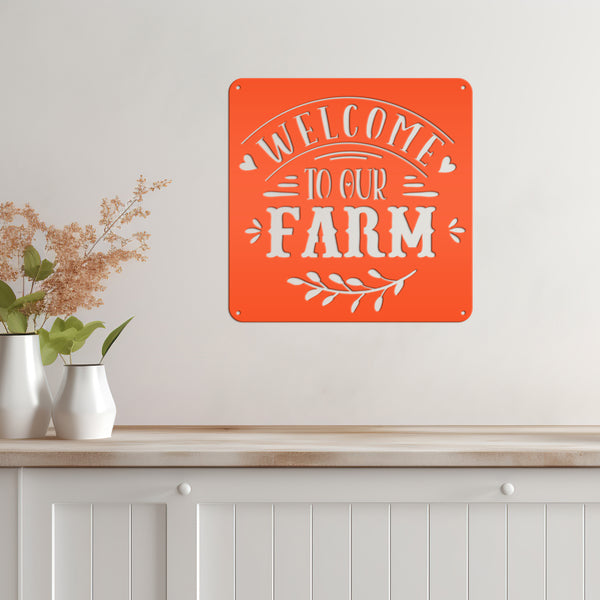 Welcome To Our Farm Metal Sign, Farmhouse Wall Decor & Wall Art, Farm Decor for Kitchen, Rustic Farm Decor