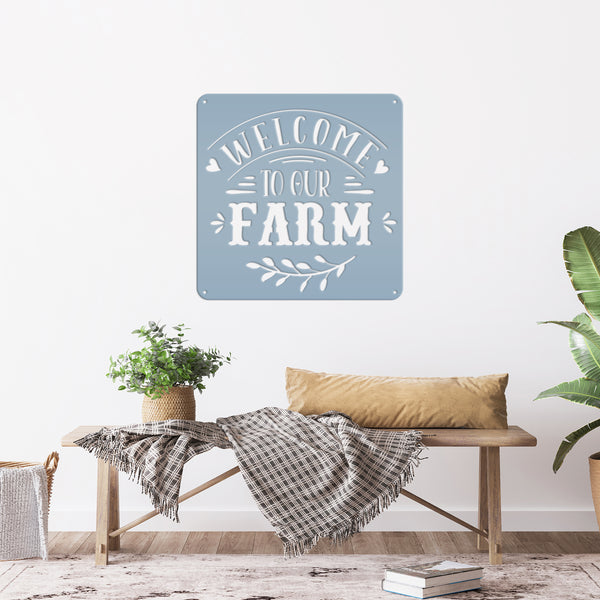 Welcome To Our Farm Metal Sign, Farmhouse Wall Decor & Wall Art, Farm Decor for Kitchen, Rustic Farm Decor