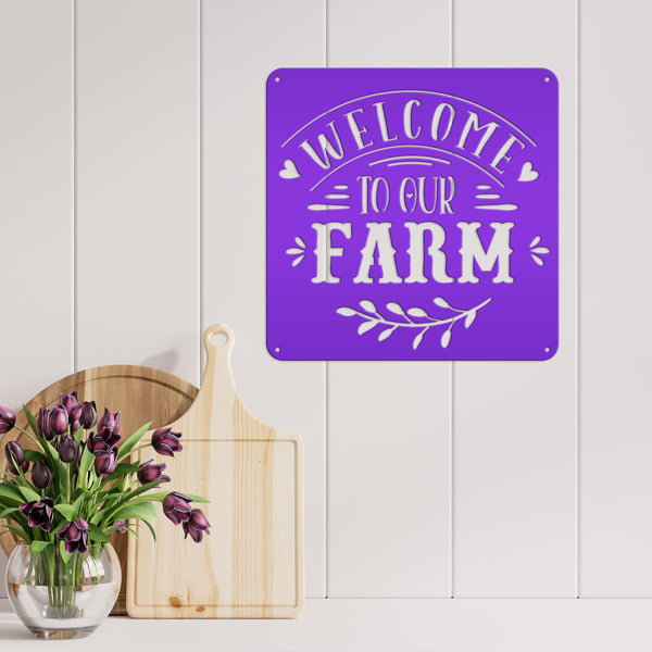 Welcome To Our Farm Metal Sign, Farmhouse Wall Decor & Wall Art, Farm Decor for Kitchen, Rustic Farm Decor