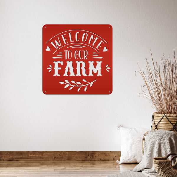Welcome To Our Farm Metal Sign, Farmhouse Wall Decor & Wall Art, Farm Decor for Kitchen, Rustic Farm Decor