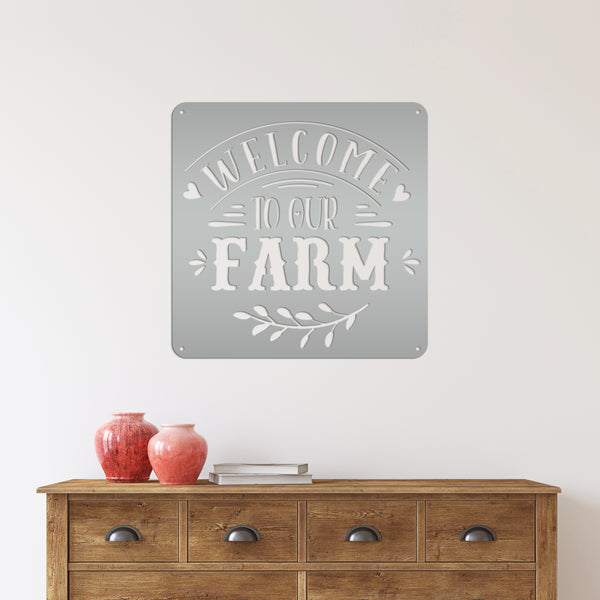 Welcome To Our Farm Metal Sign, Farmhouse Wall Decor & Wall Art, Farm Decor for Kitchen, Rustic Farm Decor